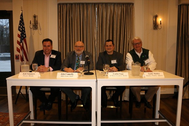 From left to right: Josh Sommers, President & CEO - Focus Media; John Cappello, Partner - J&G Law, LLP; Carlos Vega, Partner - AJ Ross Creative Media & Sandy Mathes, President - Mathes Public Affairs