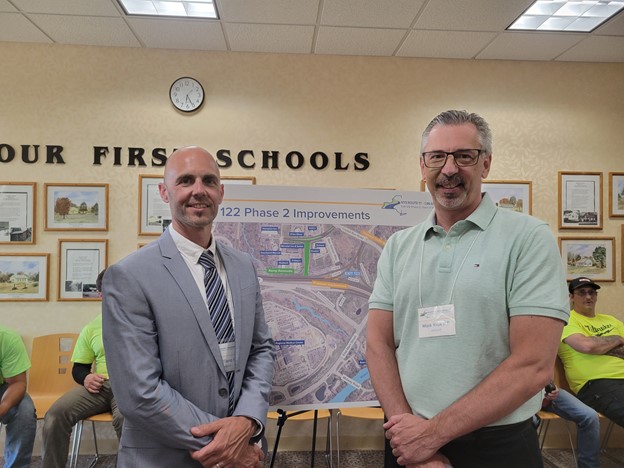 From left, Mark Tiano, PE, NYSDOT Regional Design Engineer, and Mark Kruk, PE, NYSDOT Project Manager