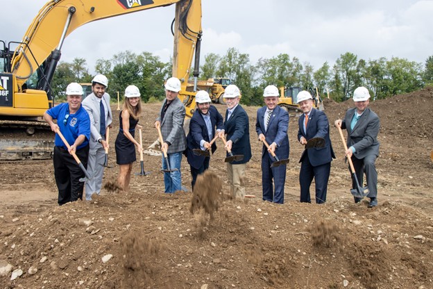 From left, New York State Assemblyman Karl A. Brabenec; Pavan Naidu, Governor’s Region Representative Upper Hudson Valley; Rebecca Brown, VP, Strategy, Green Thumb; Todd Diorio, President, Hudson Vall