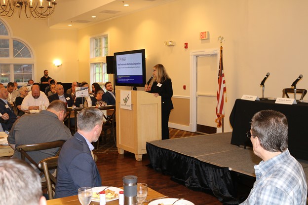 Kelly Turturro, NYS DEC Region 3 Director, addresses audience at ABG Meeting on July 23rd.