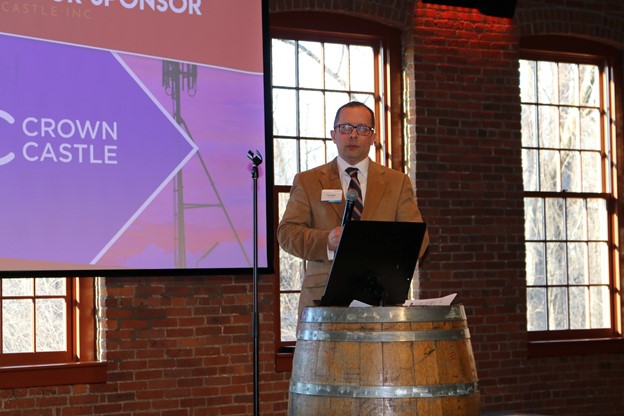 Thank you to Crown Castle for sponsoring our Winter Quarterly Project Meeting.  Pictured Above: Grant Preston, Commercial Account Executive for Crown Castle 