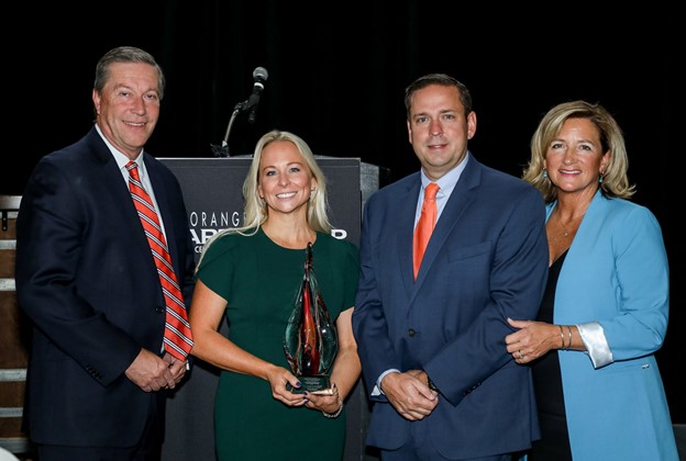 Michael Gilfeather, Chairman of the OCP Board of Directors; Erin Boyce, President of Boyce Excavating; Steve Neuhaus, Orange County Executive; and Maureen Halahan, President & CEO of OCP