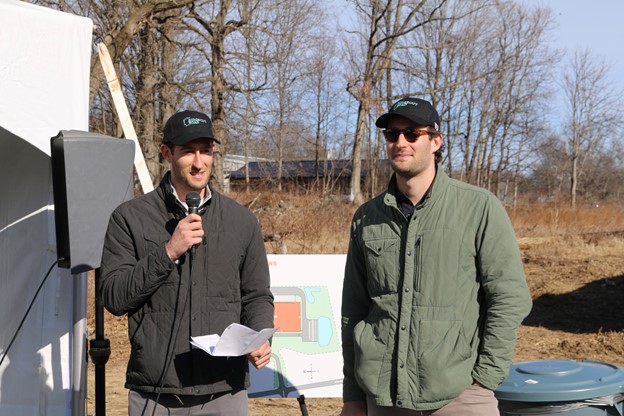 Principals and Co-Founders, Eric and Scott Shalek speaking at the Ridgecut Road groundbreaking ceremony on 3/12.