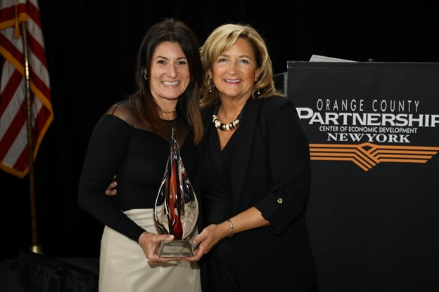 Meghan Taylor, Senior Vice President of Government Affairs and Public Relations at Genting Americas Inc. pictured with Maureen Halahan, President & CEO of the Orange County Partnership.