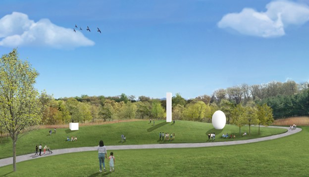 A rendering of the new South Meadow, to be reclaimed from a former parking lot. Photo Courtesy of Storm King Art Center